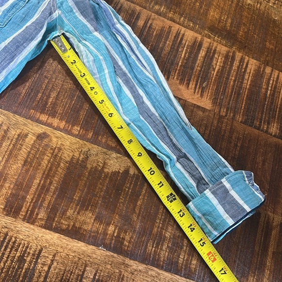 JC Penny NWT Striped Top Shirt scuba blue Multicolor large - Picture 4 of 5